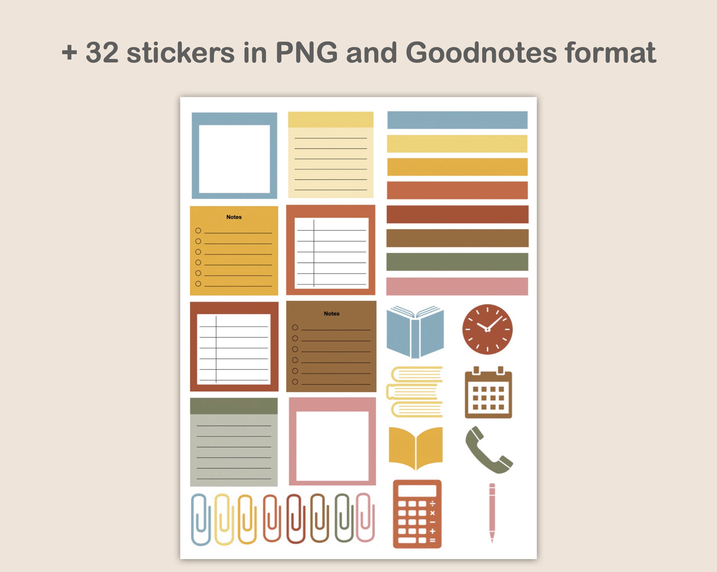 Digital Notebook 8 Tab - Landscape - Vintage