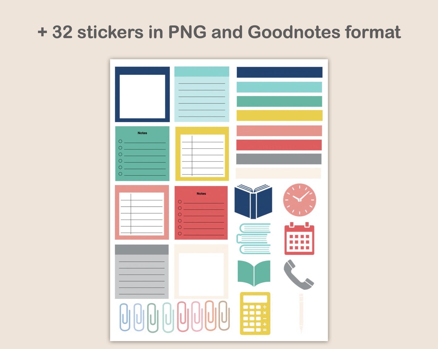 Digital Notebook 8 Tab - Landscape - Colorful