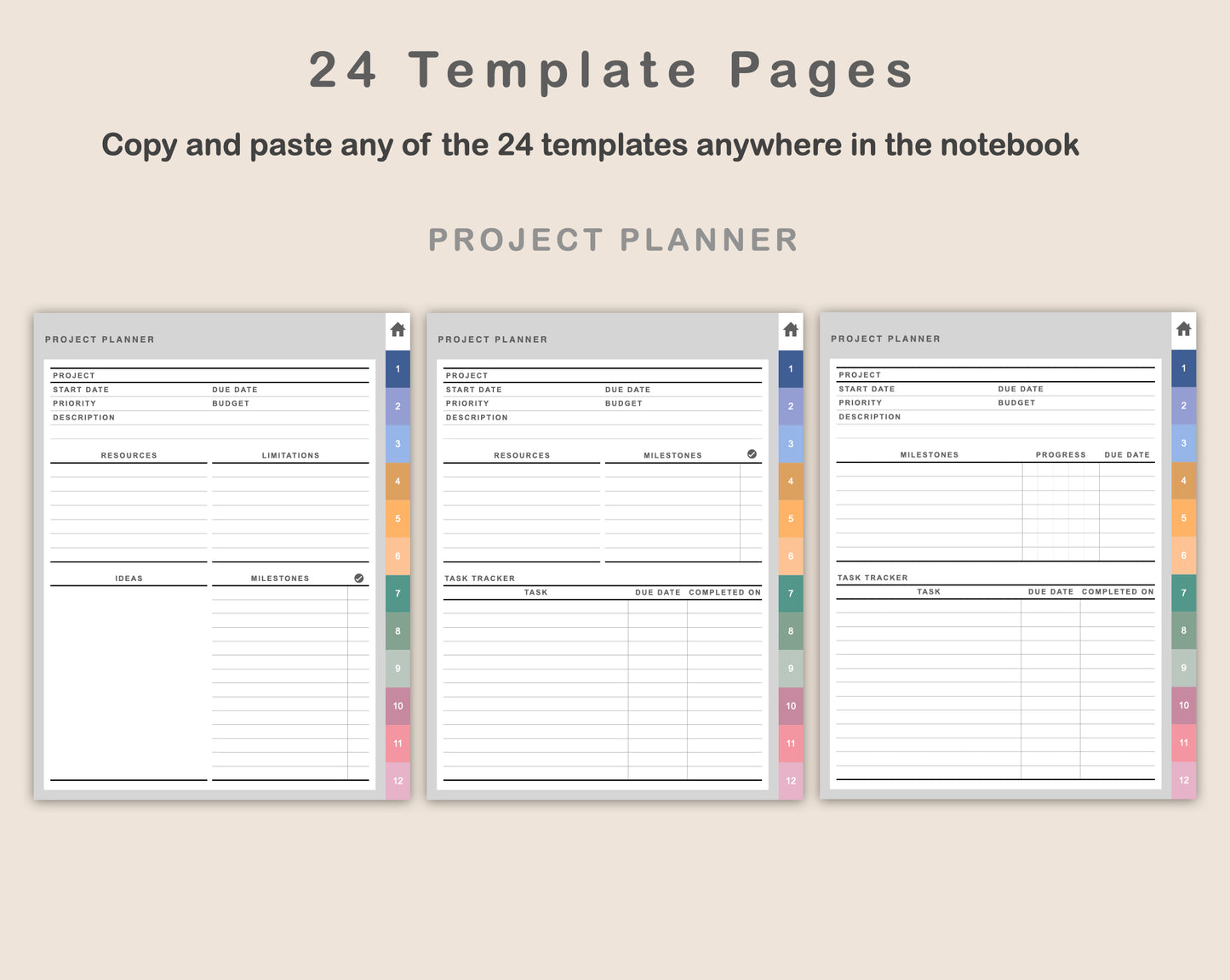 Digital Project Planner - Portrait - Spring