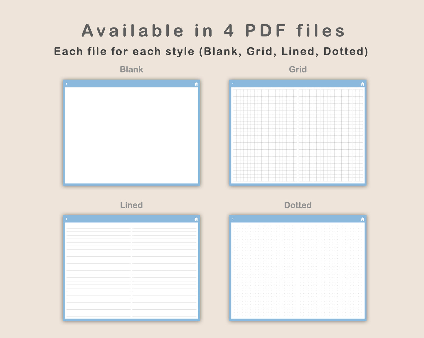 Digital Bullet Journal 200 Pages - Landscape - Pastel