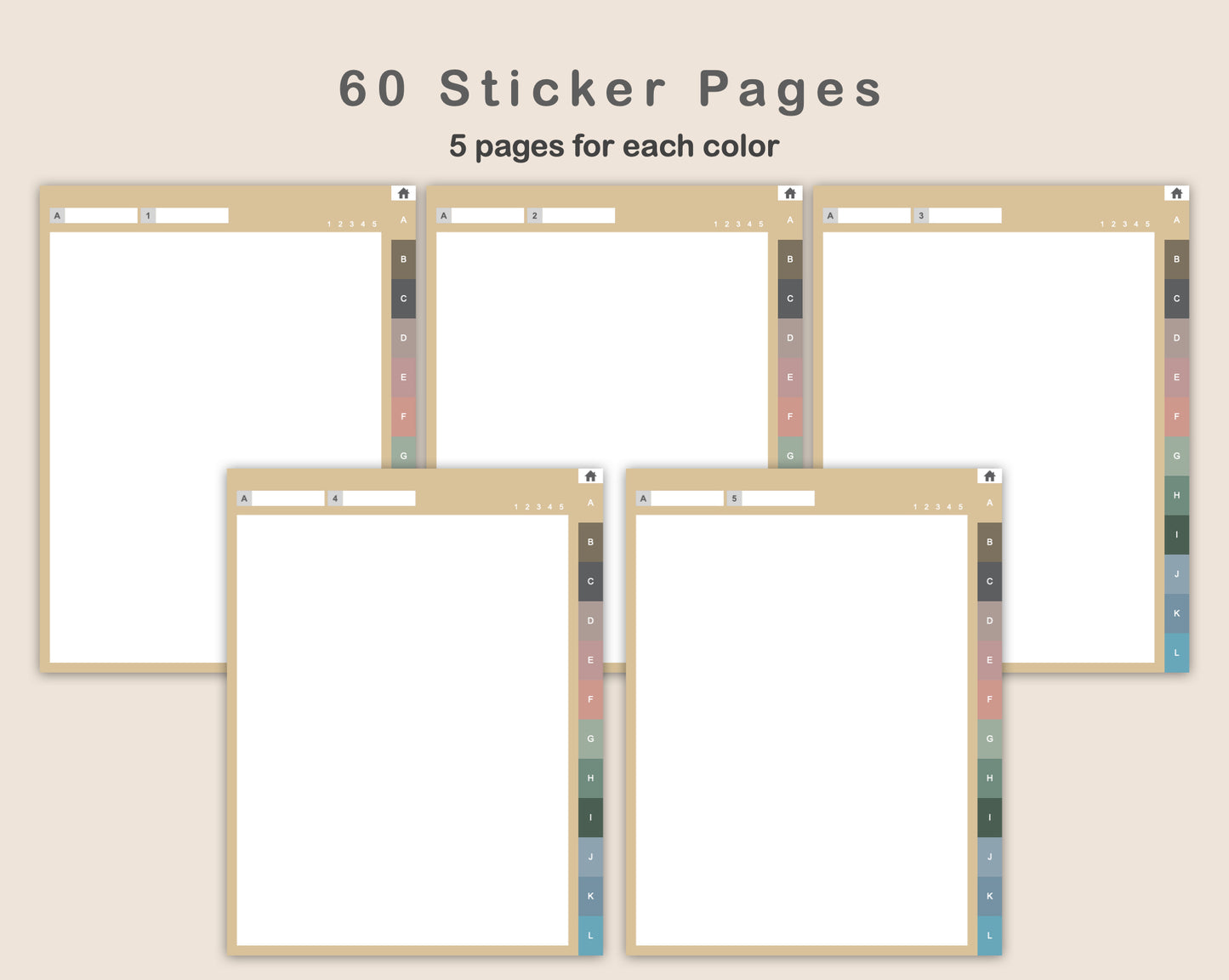 Digital Sticker Book - Portrait - Muted
