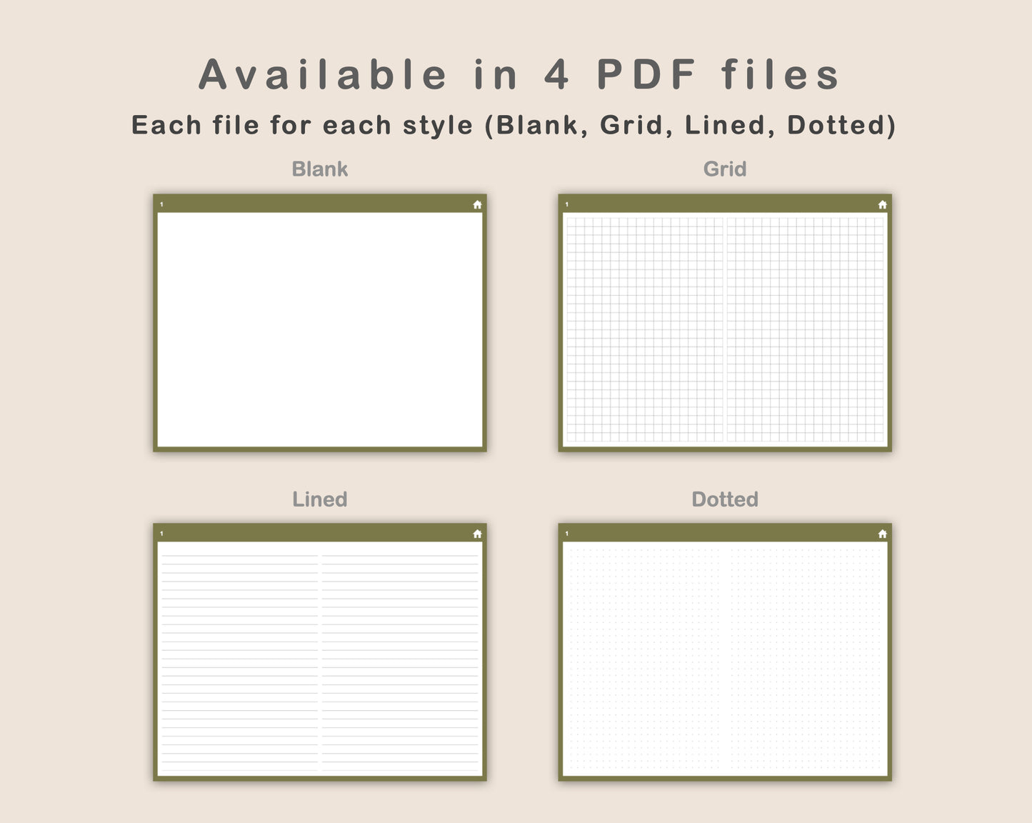 Digital Bullet Journal 200 Pages - Landscape - Boho