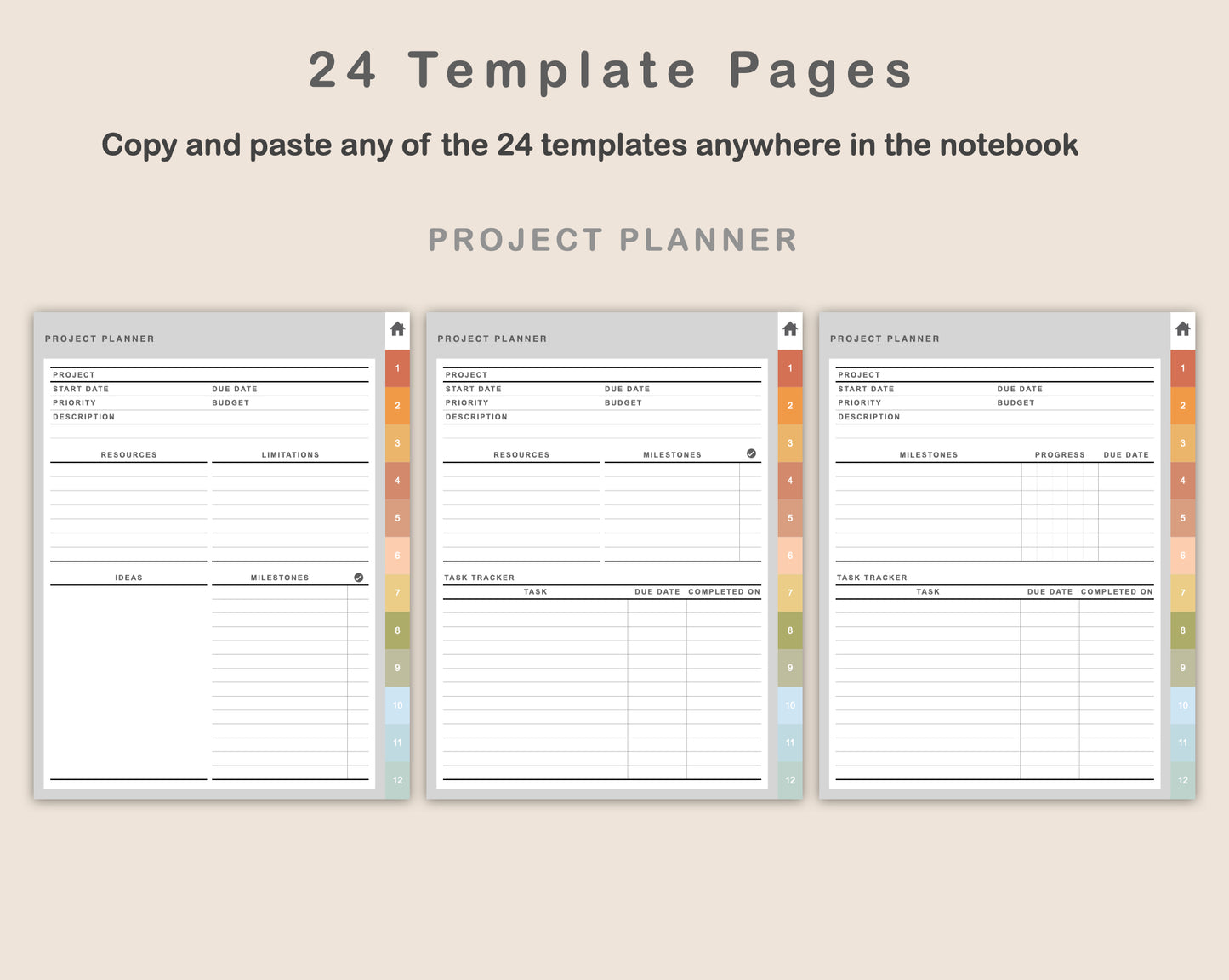 Digital Project Planner - Portrait - Autumn