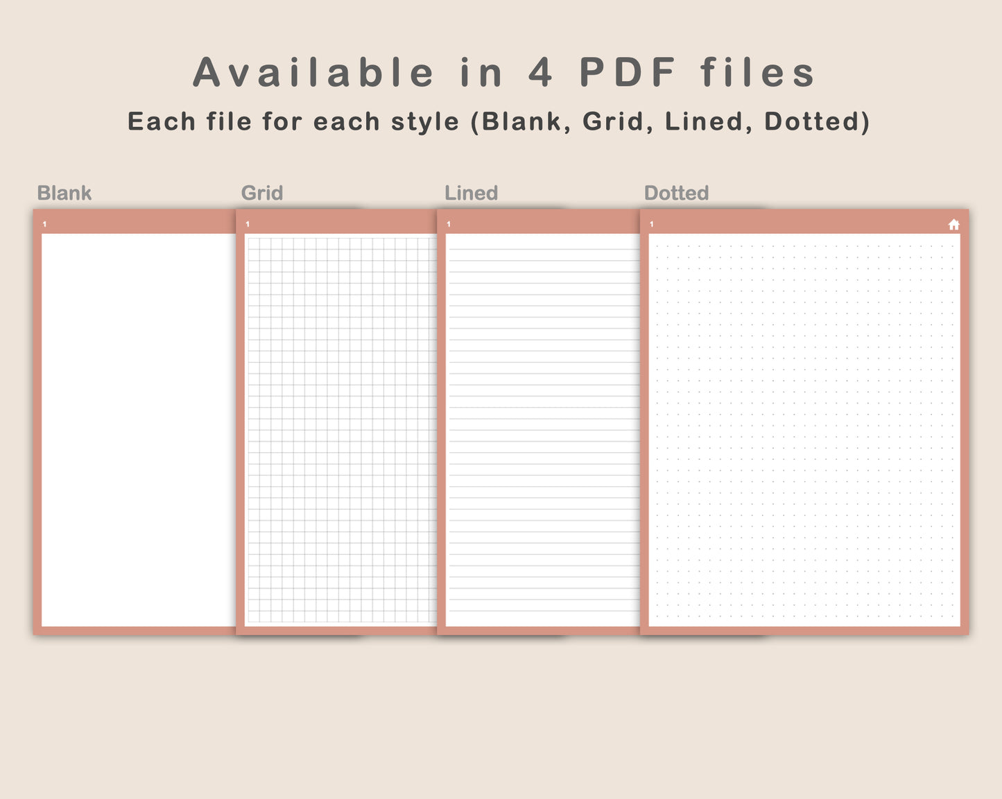 Digital Bullet Journal 200 Pages - Portrait - Neutral