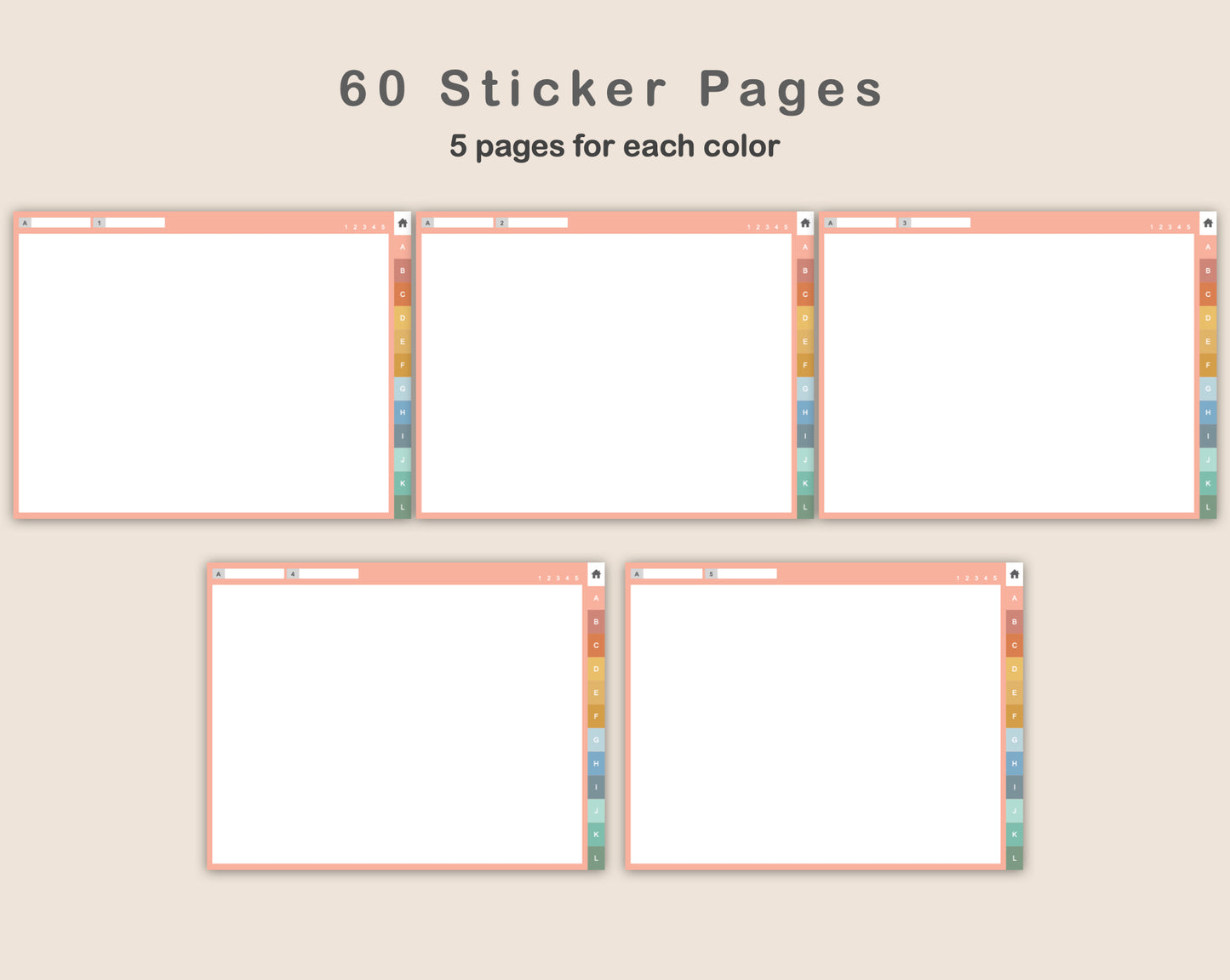 Digital Sticker Book - Landscape - Boho