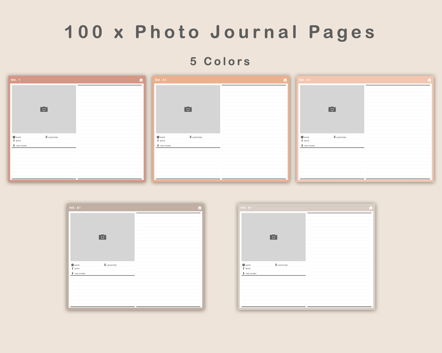 100 Digital Photo Album - Neutral