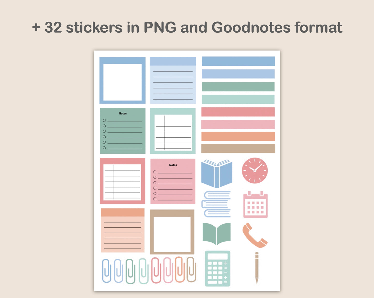 Digital Notebook 8 Tab - Landscape - Pastel