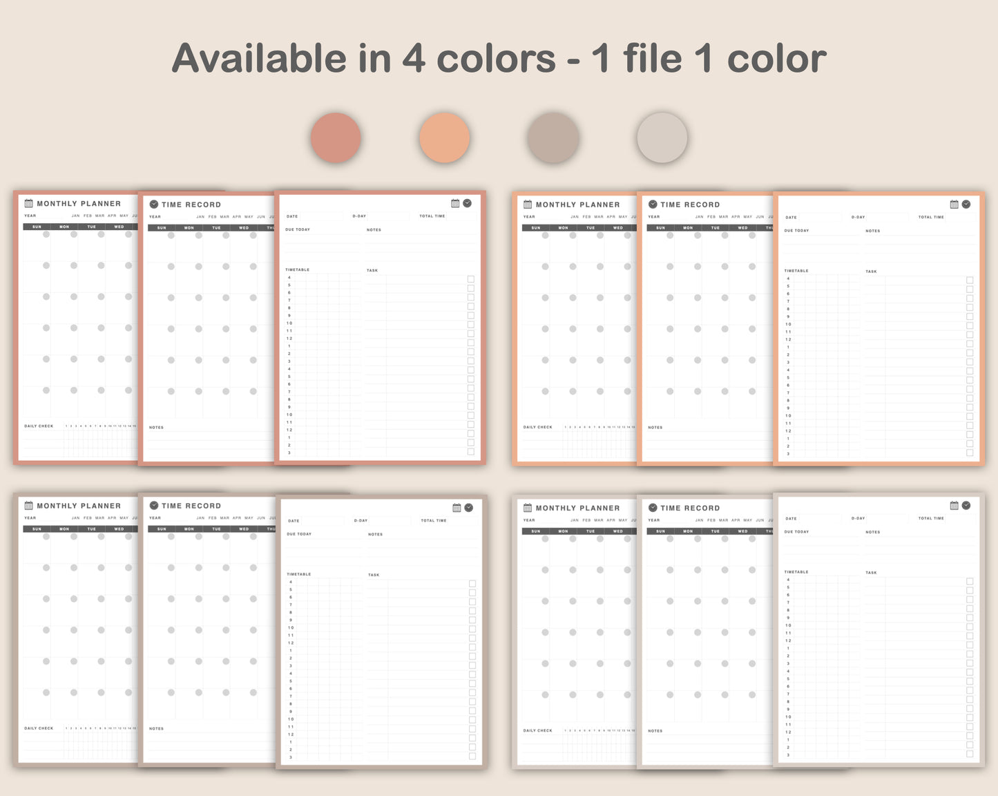 Digital 10 Minute Study Planner - Neutral
