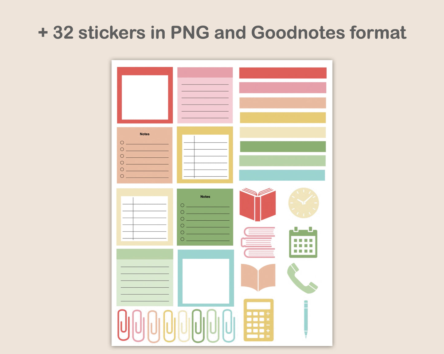 Digital Notebook 8 Tab - Landscape - Macaron