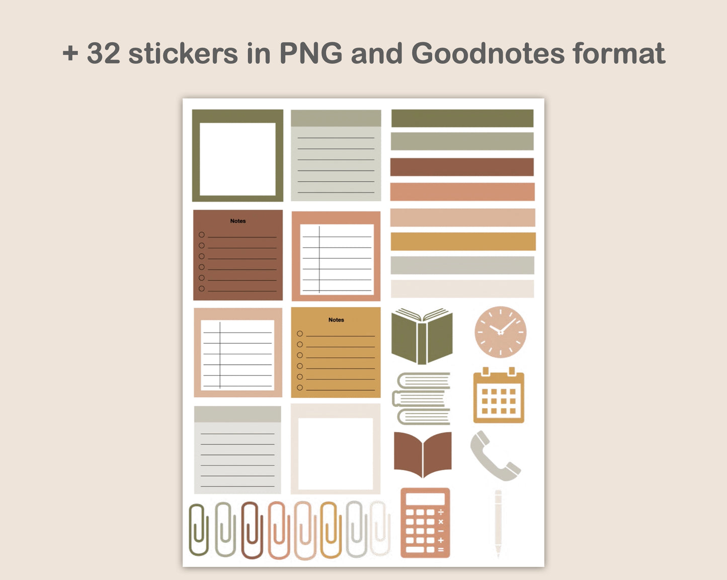 Digital Notebook 8 Tab - Landscape - Boho