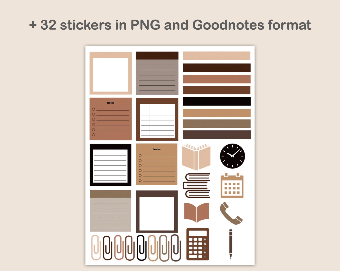 Digital Notebook 8 Tab - Portrait - Brown Coffee