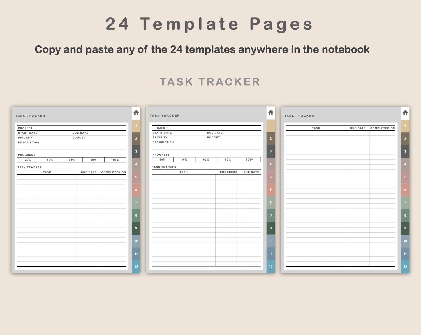 Digital Project Planner - Portrait - Muted