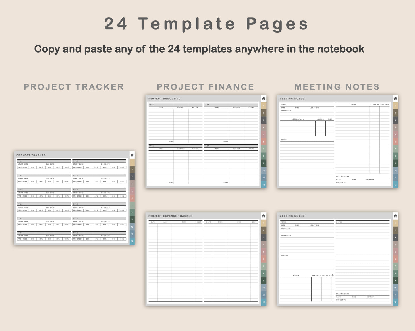 Digital Project Planner - Landscape - Muted