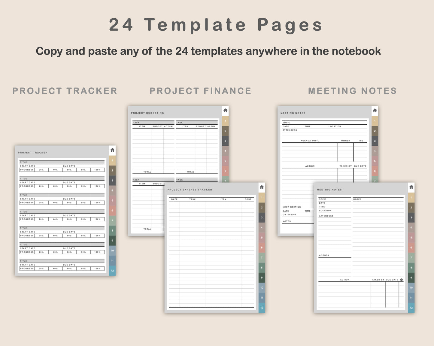 Digital Project Planner - Portrait - Muted