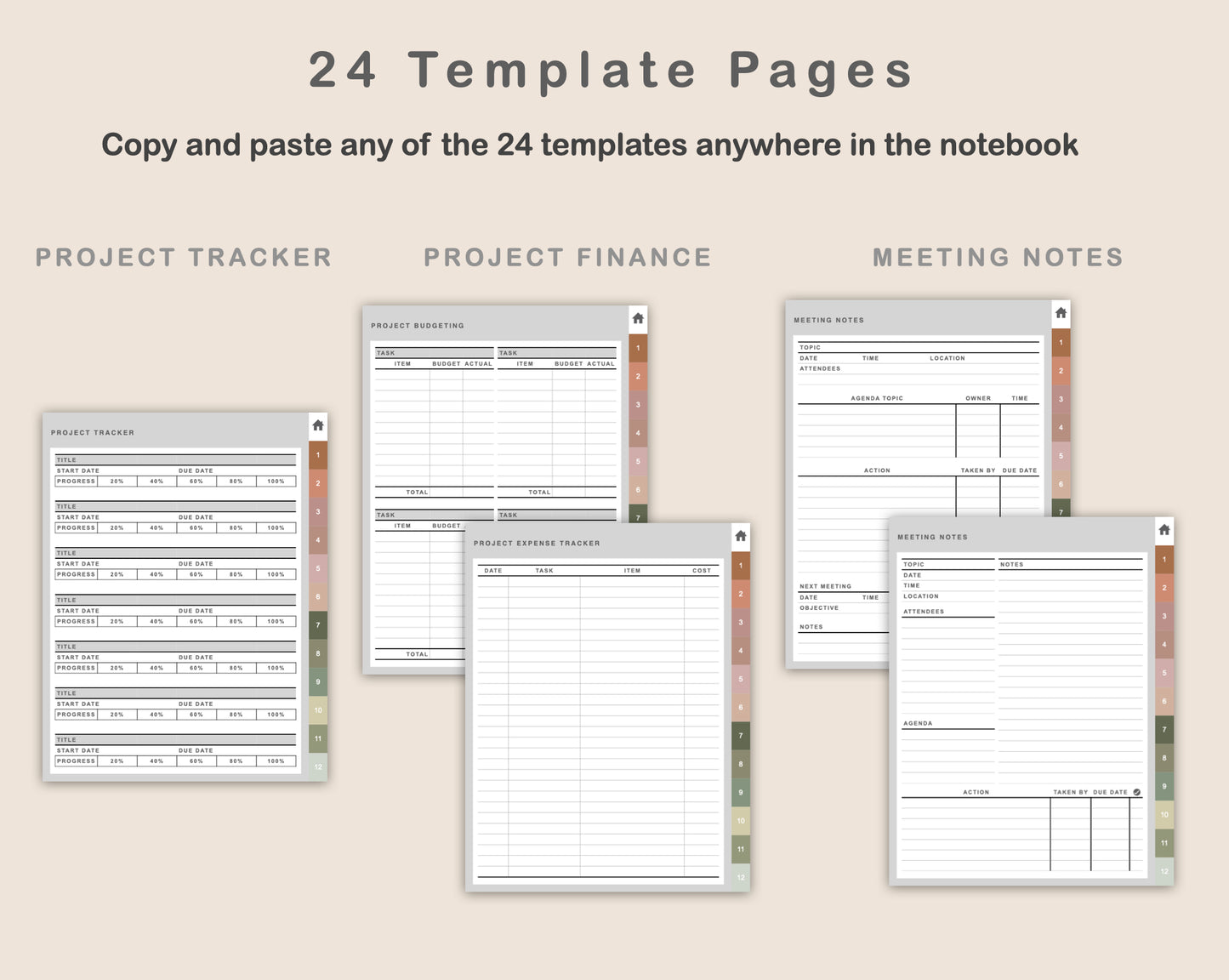 Digital Project Planner - Portrait - Neutral