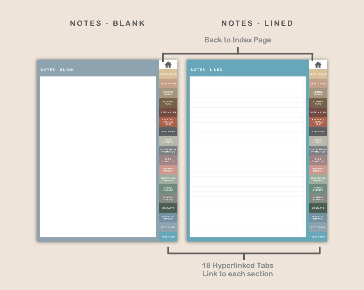 Digital Blog Planner - Muted