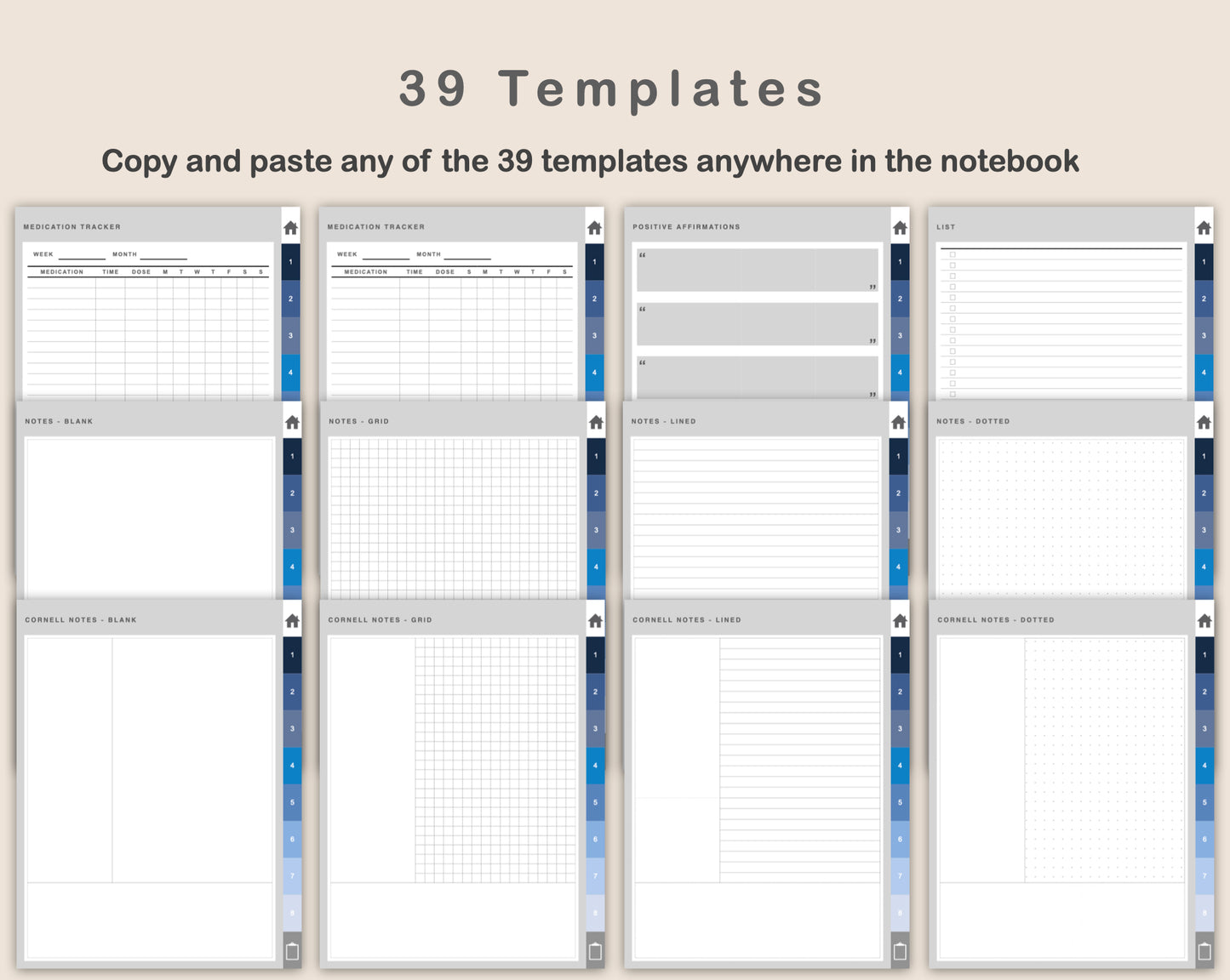 Digital Self Care Planner - Blue