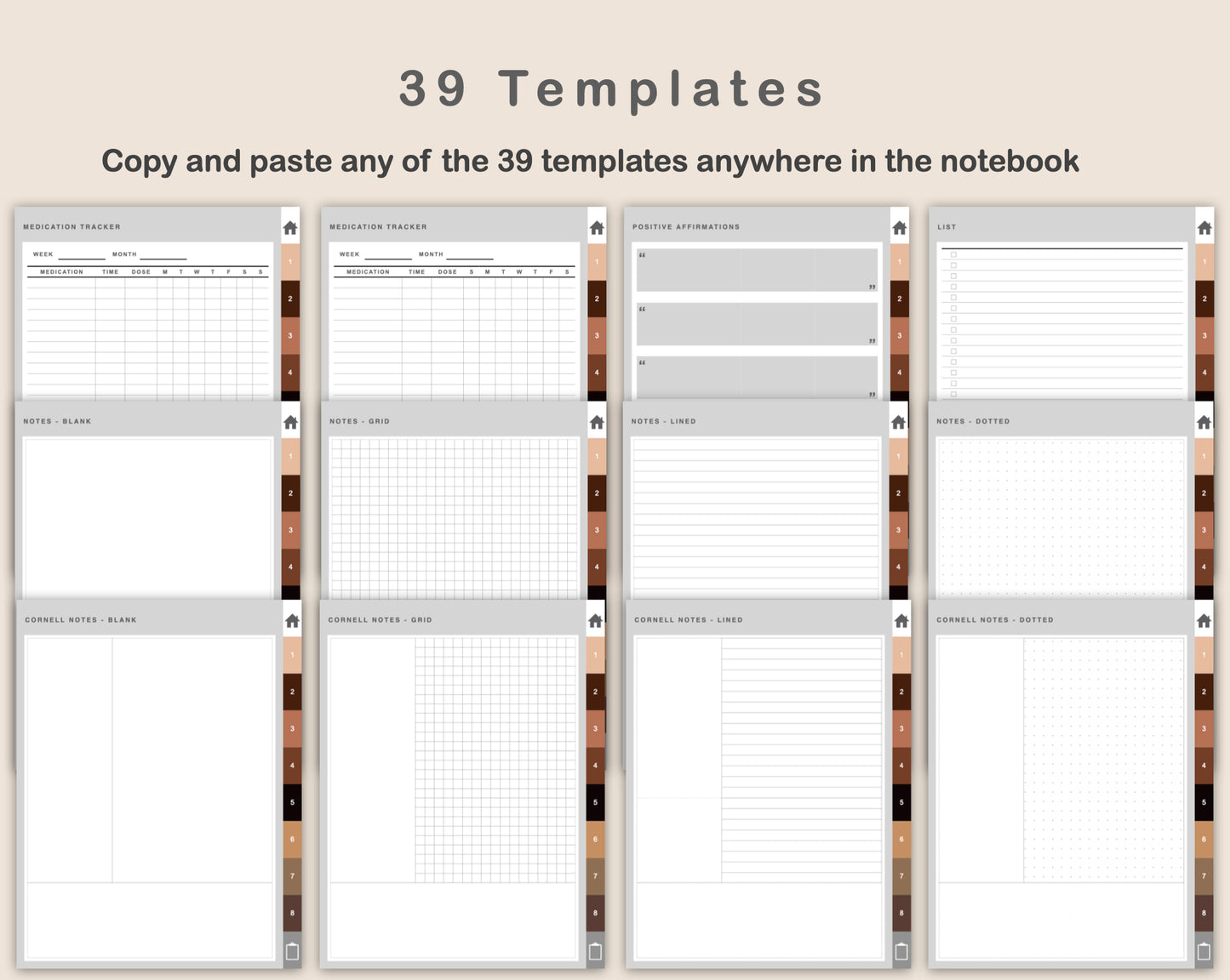 Digital Self Care Planner - Brown