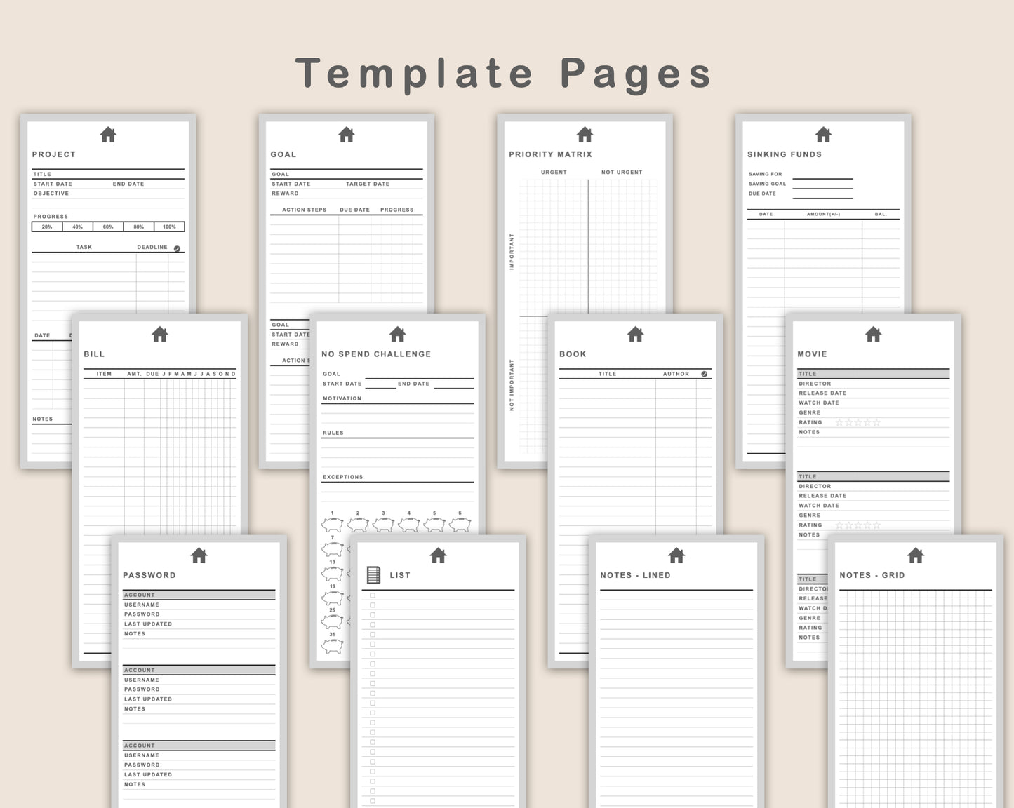 Digital Phone Planner DIY - Muted