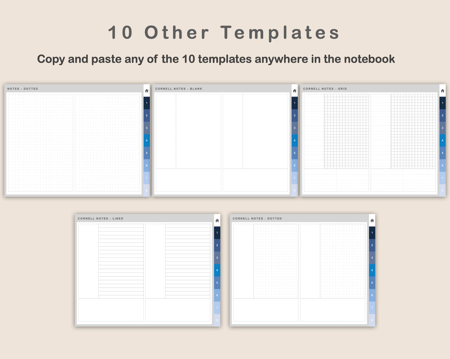 Digital Meeting Notes - Landscape - Classic Blue