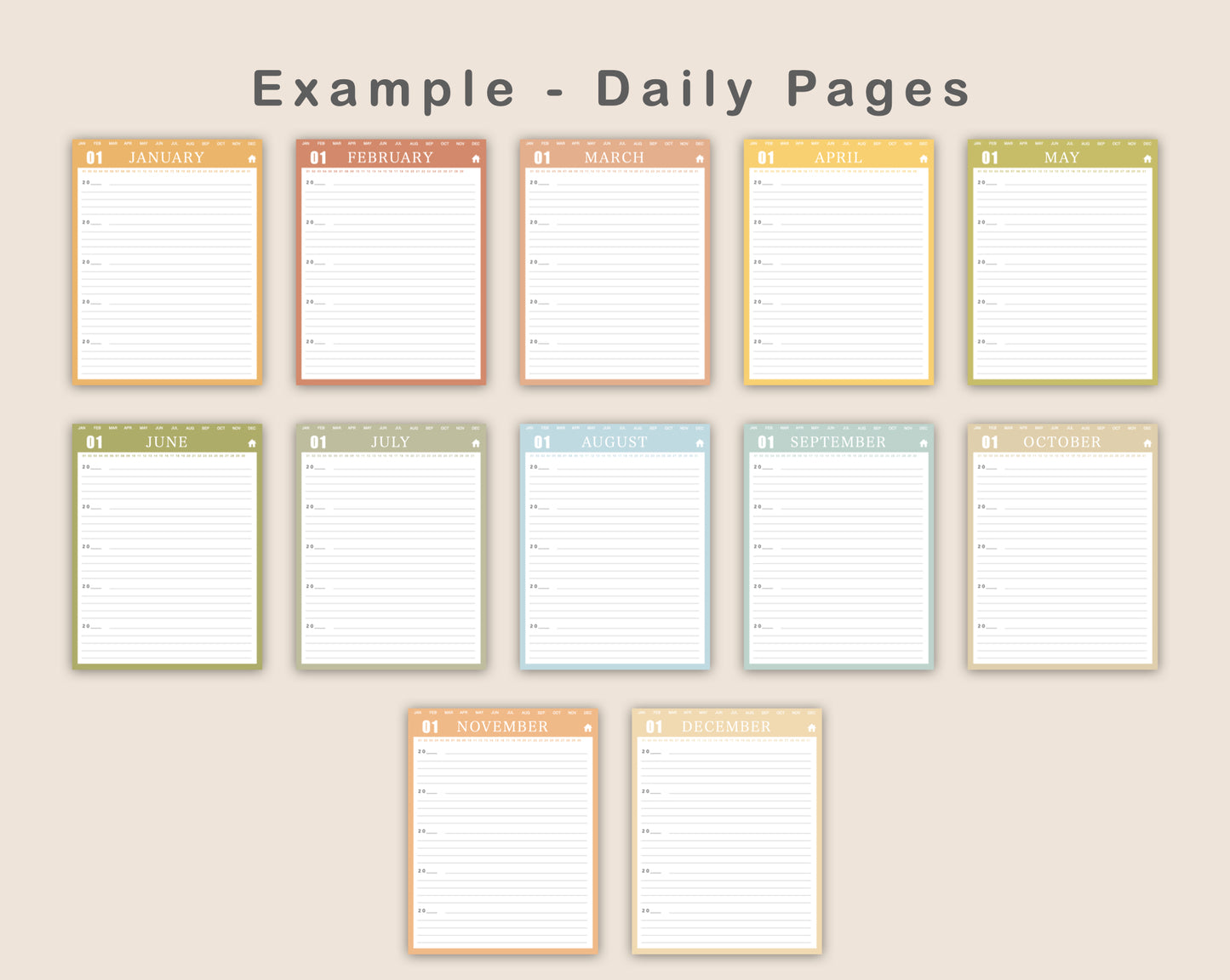 Digital 5 Year Journal - Autumn