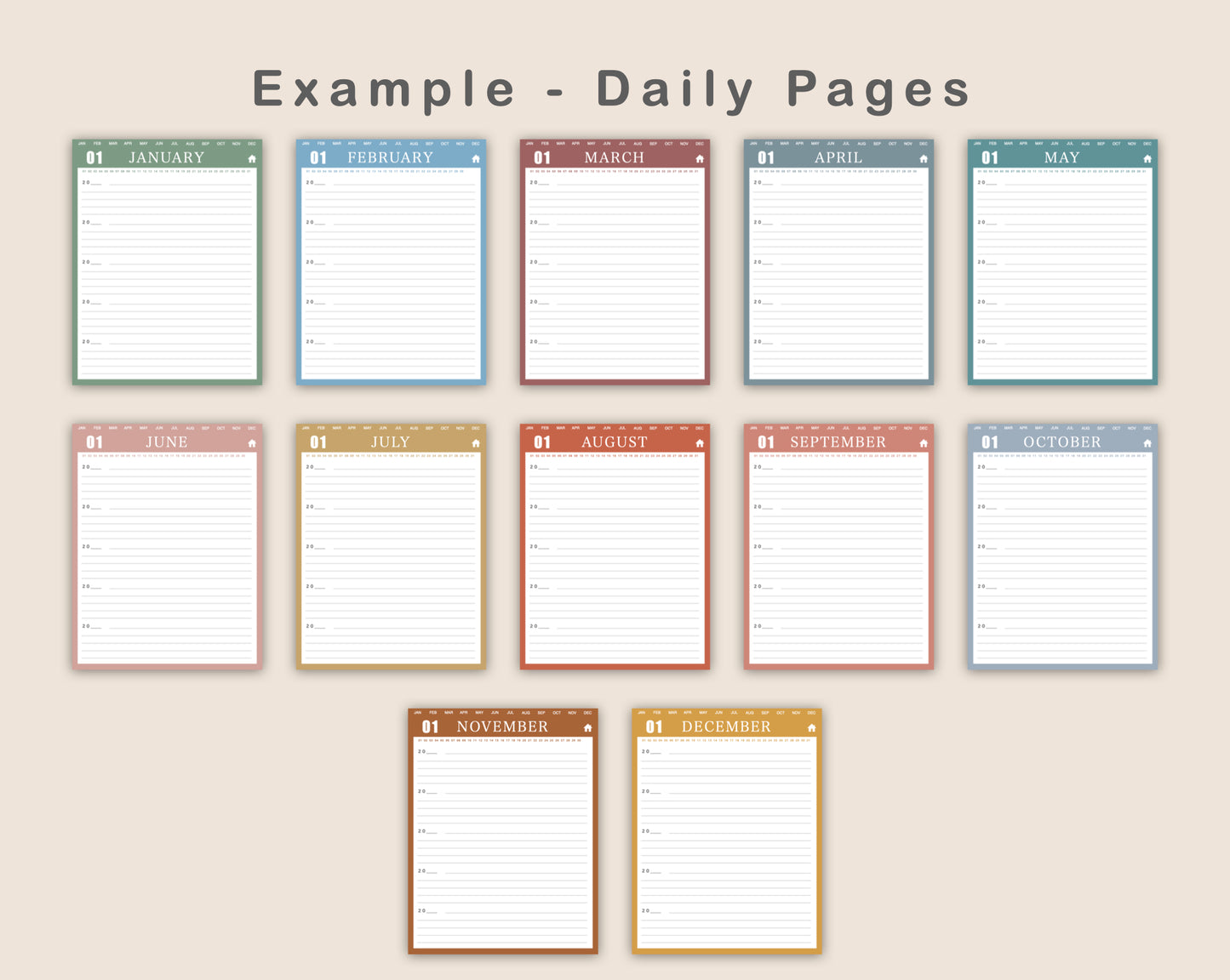 Digital 5 Year Journal - Boho