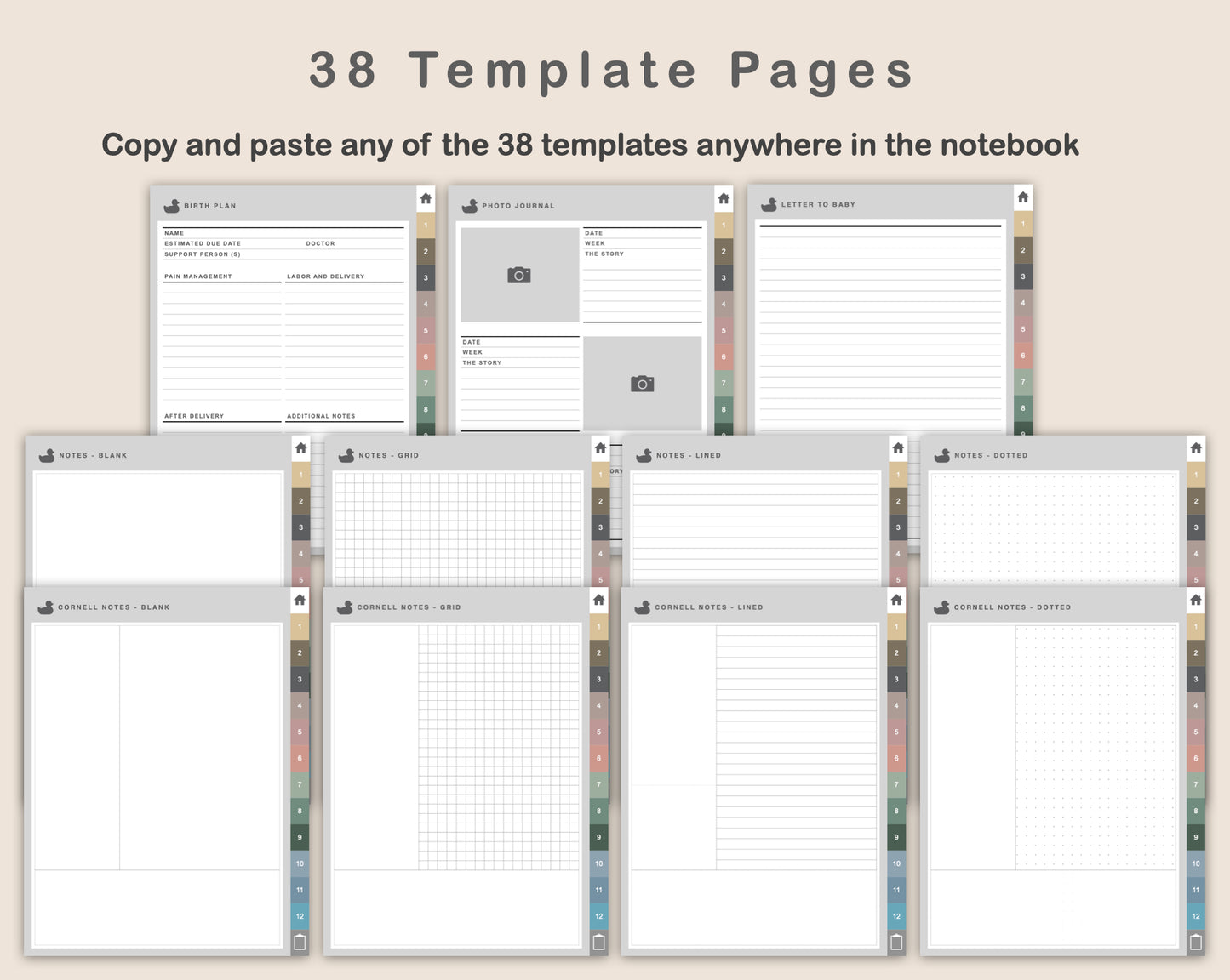 Digital Pregnancy Planner - Muted