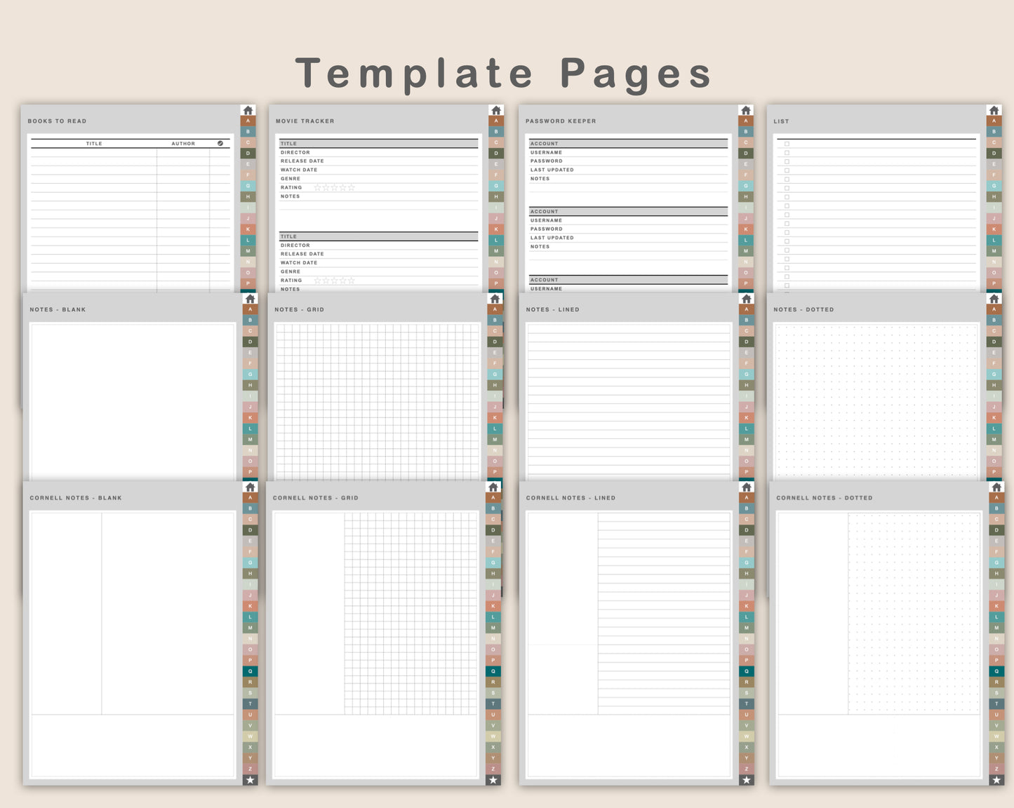 DIY Digital Planner - Portrait - Neutral