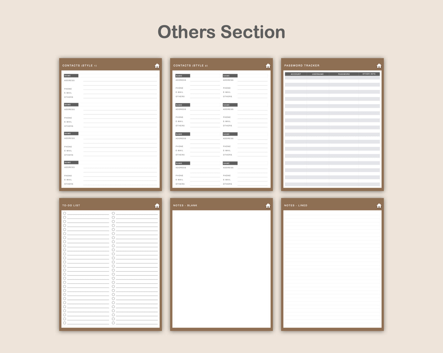 Digital Small Business Planner - Coffee Brown