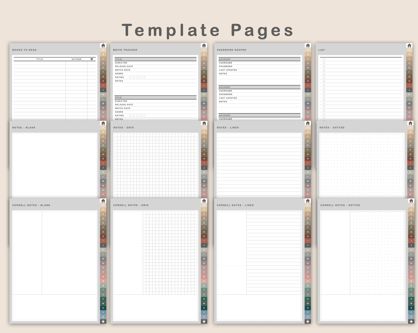 DIY Digital Planner - Portrait - Muted