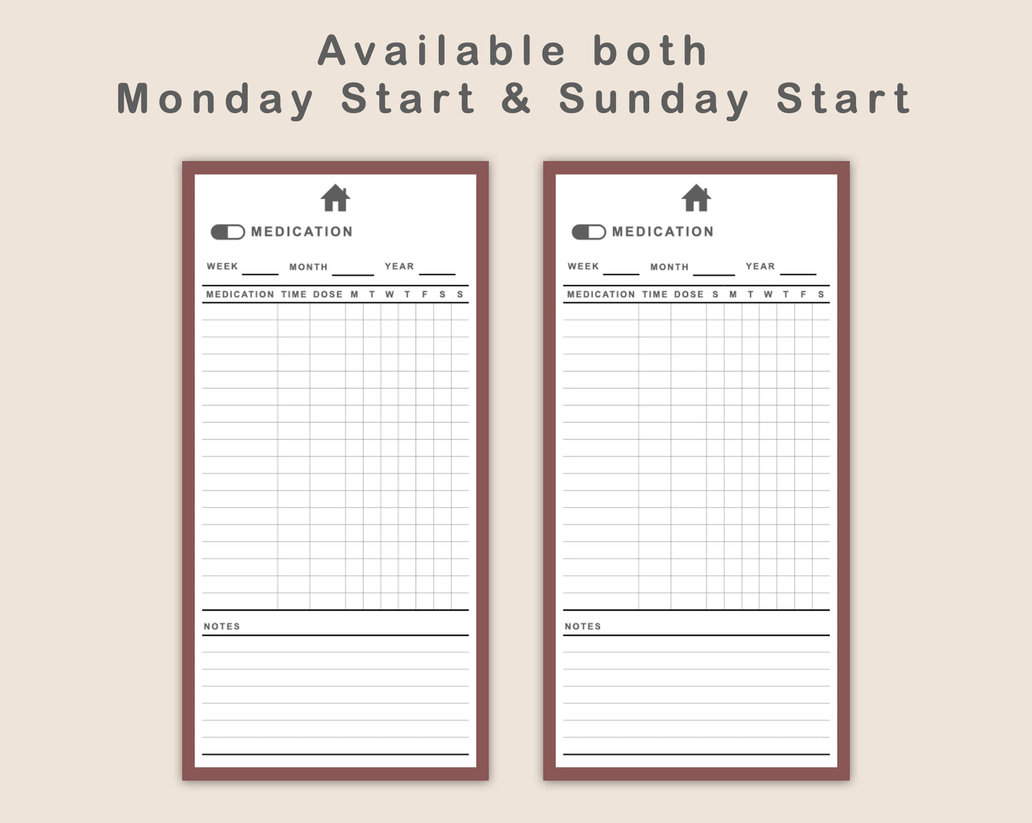 Digital Phone Planner - Earthy