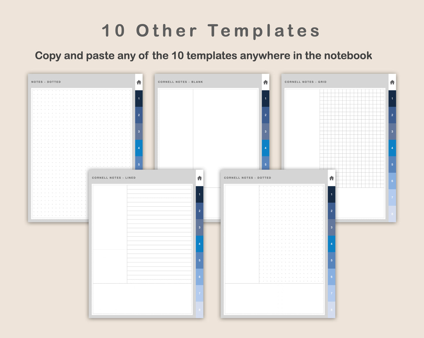Digital Meeting Notes - Portrait - Classic Blue