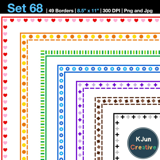 Border Clipart Set 68 - Colorful - Page Borders and Frames