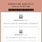 Handwriting Practice Sheets - Simple Notes Font