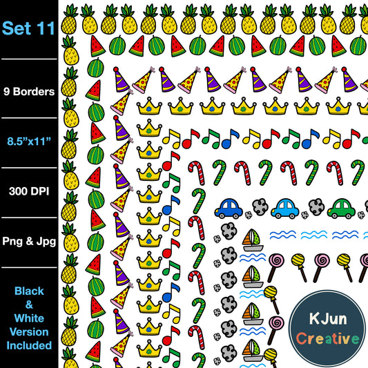 Border Clipart Set 11 - Page Borders and Frames