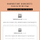 Handwriting Practice Sheets - Peaceful Font