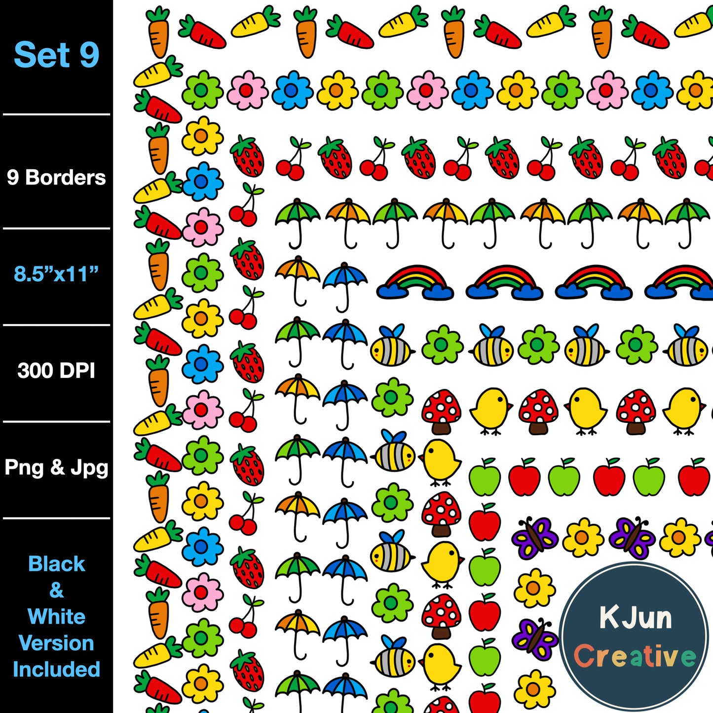 Border Clipart Set 9 - Page Borders and Frames