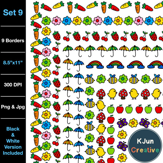 Border Clipart Set 9 - Page Borders and Frames