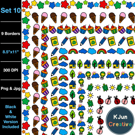 Border Clipart Set 10 - Page Borders and Frames