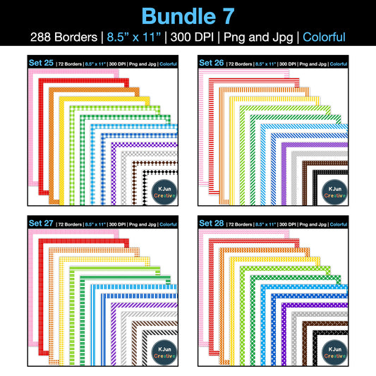 Border Clipart Bundle 7 - Colorful - Page Borders and Frames