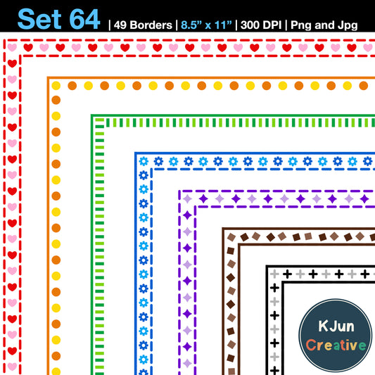 Border Clipart Set 64 - Colorful - Page Borders and Frames
