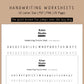 Handwriting Practice Sheets - Memories Font