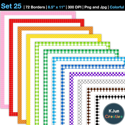 Border Clipart Set 25 - Colorful - Page Borders and Frames