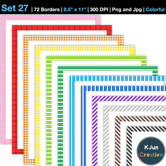 Border Clipart Set 27 - Colorful - Page Borders and Frames