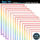 Border Clipart Set 72 - Rainbow - Page Borders and Frames
