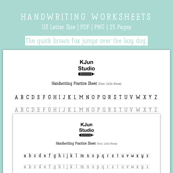 Note Writing Practice Handwriting Practice Sheets - Little Notes Font – kjunstudio