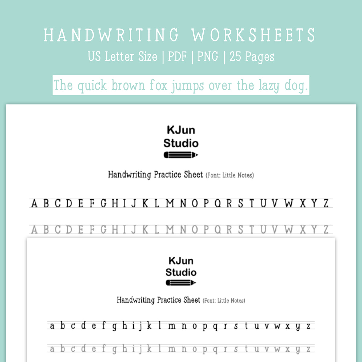 Handwriting Practice Sheets - Little Notes Font – kjunstudio