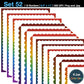 Border Clipart Set 52 - Rainbow Scallop - Page Borders and Frames