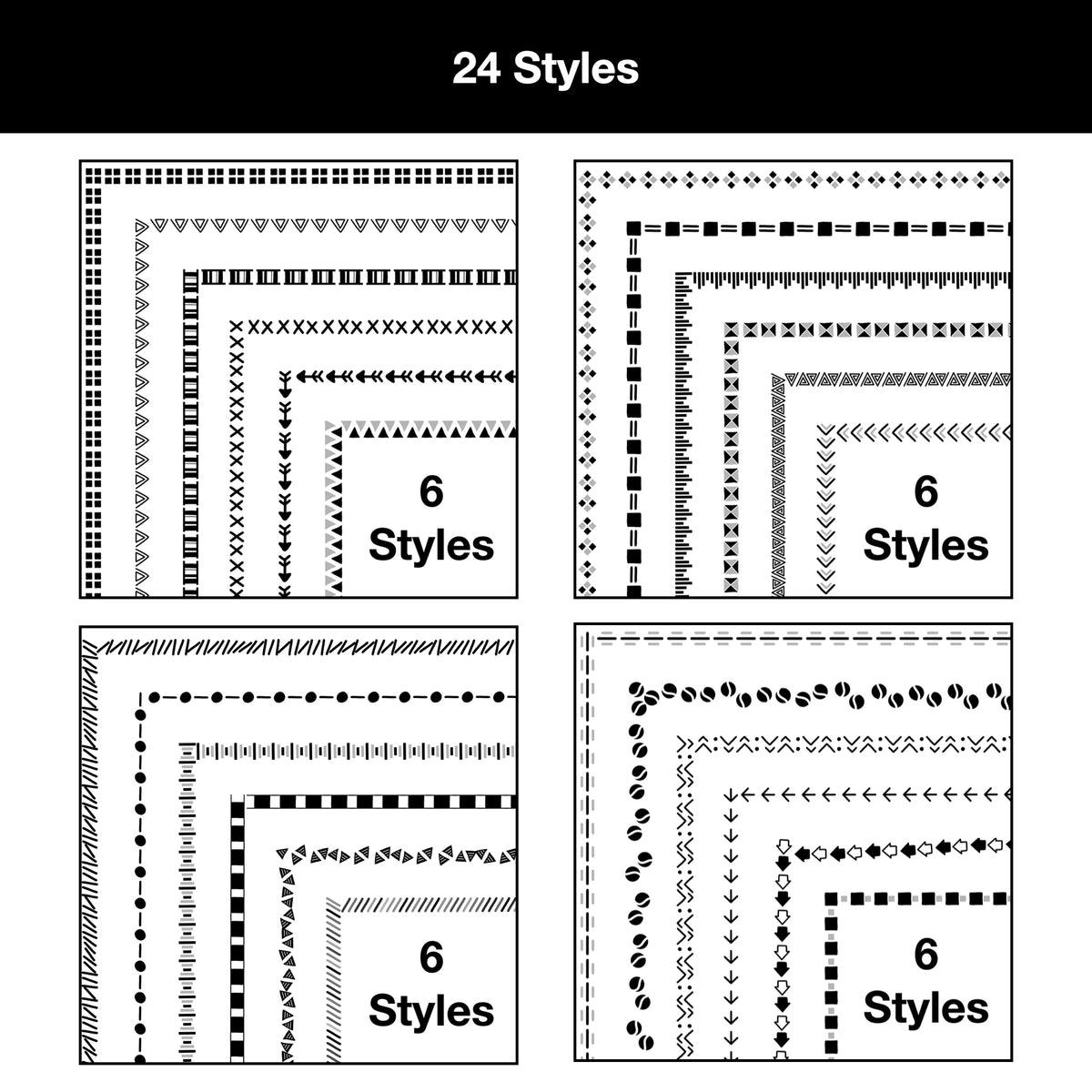 Border Styels Border Clipart Bundle 2 - Colorful - Page Borders and Frames – kjunstudio