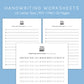 Handwriting Practice Sheets - Hello World Font